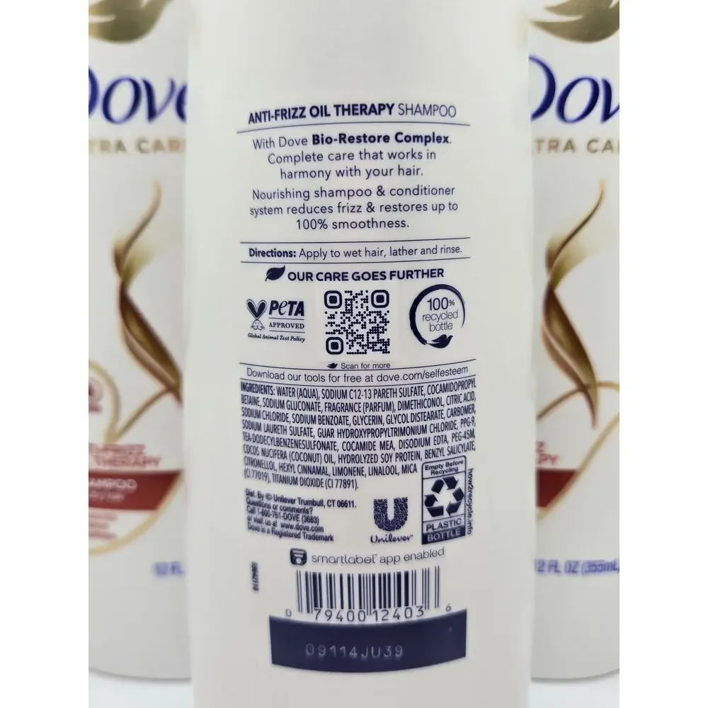 NEW Dove Anti Frizz Oil Therapy Ultra Care Shampoo